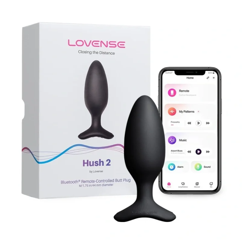 Dop Anal cu Vibratii Lovense Hush 2, Bluetooth Control, M - 4.45 cm