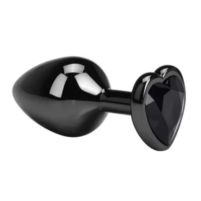 Dop Anal Dark Anal Plug Medium, Heart Shape, Negru, Guilty Toys
