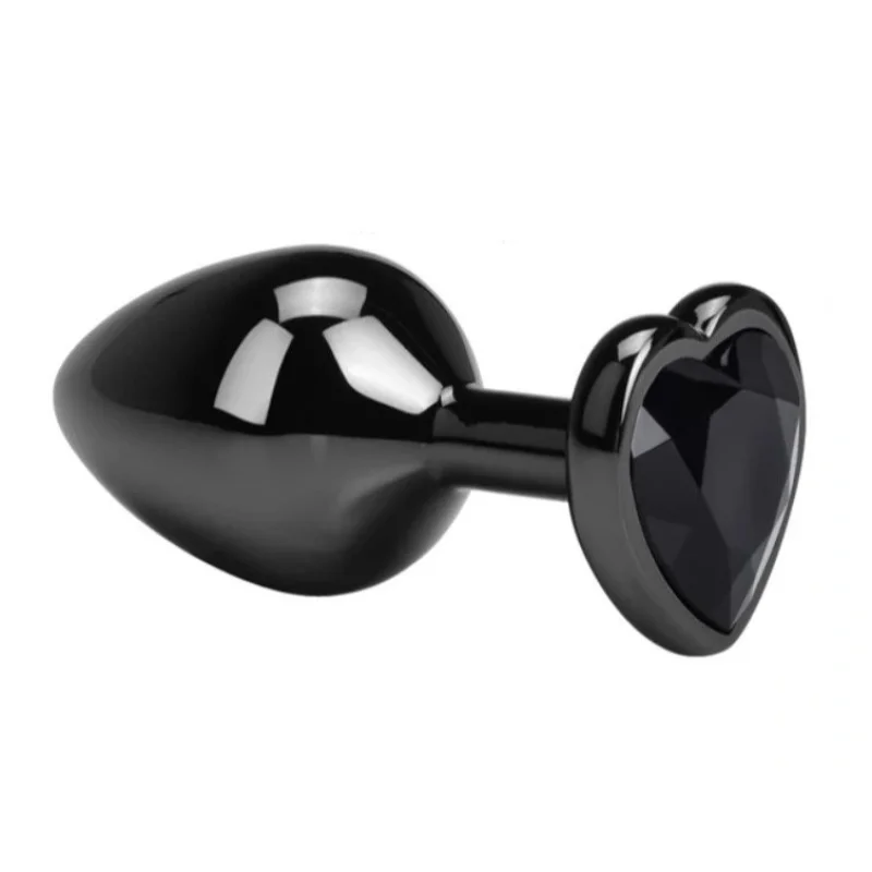 Dop Anal Dark Anal Plug Large, Heart Shape, Negru, Guilty Toys