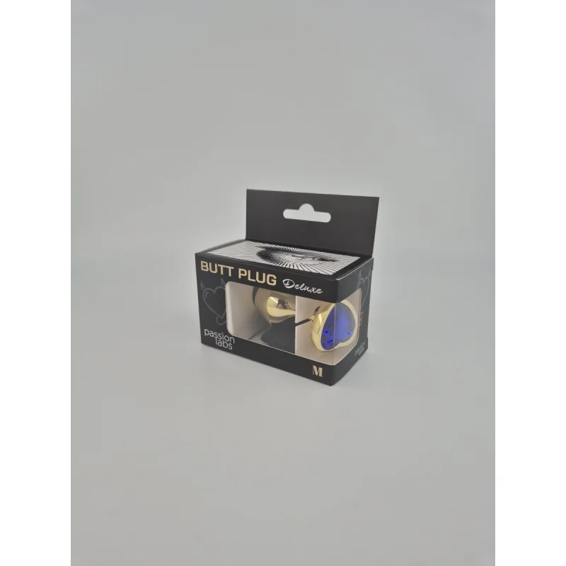 Dop Anal Hearty Buttplug, Medium, Auriu/Albastru, Passion Labs