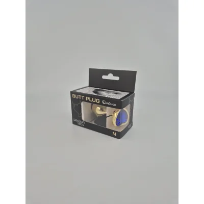 Dop Anal Hearty Buttplug, Medium, Auriu/Albastru, Passion Labs