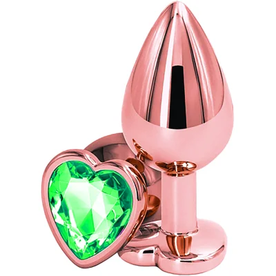 Dop Anal Brilliant Anal Plug Large, Rose Gold, Piatra Verde, Passion Labs