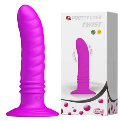 Vibrator Anal Twist, 10 Functii Vibratii, Silicon, Mov, 12.7 cm