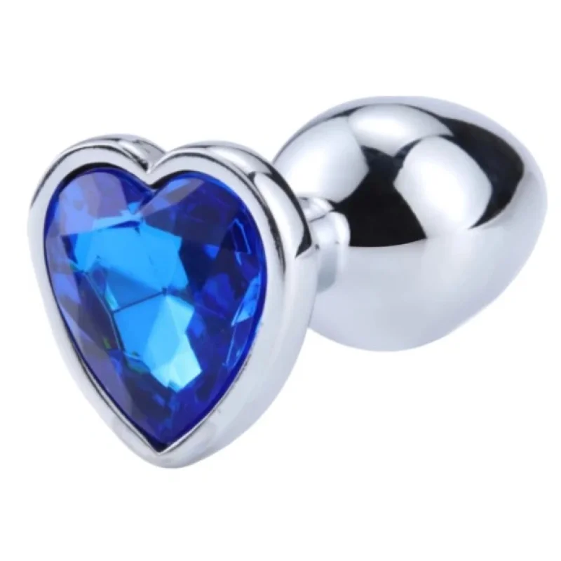 Dop Anal Hearty Buttplug, Small, Argintiu/Albastru Inchis, Passion Labs