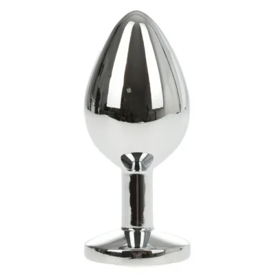 Dop Anal Metallic Buttplug, Large, Argintiu/Portocaliu, Passion Labs