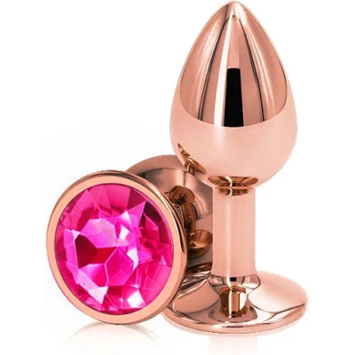 Dop Anal Charm Anal Plug Large, Rose Gold, Piatra Roz Inchis, Passion Labs