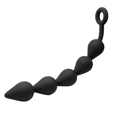 Bile Anale Intense Feel, Silicon, Negru, 40 cm