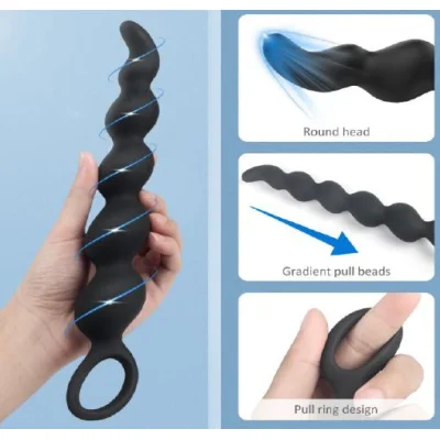 Bile Anale Revis 27 cm Silicon Negru Guilty Toys