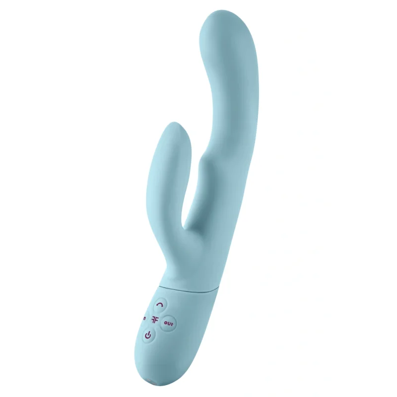 Vibrator Balai Swaying Motion FemmeFunn, 12 Moduri Vibratii, Silicon Premium, USB, Albastru Deschis, 23.1 cm