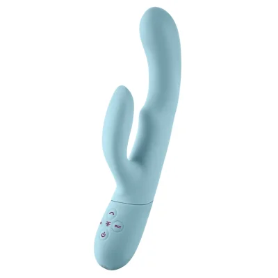 Vibrator Balai Swaying Motion FemmeFunn, 12 Moduri Vibratii, Silicon Premium, USB, Albastru Deschis, 23.1 cm
