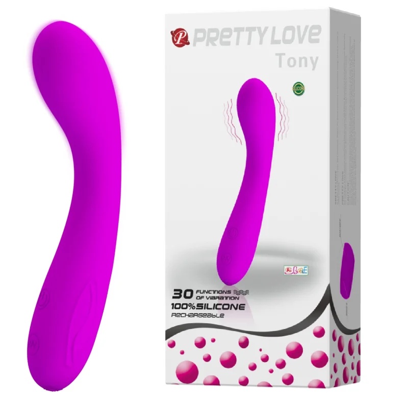 Vibrator Pretty Love Tony, 30 Moduri Vibratii, Silicon, Mov, 15.5 cm