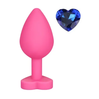 Dop Anal Brighty, Large, Silicon, Roz/Albastru, Mokko Toys