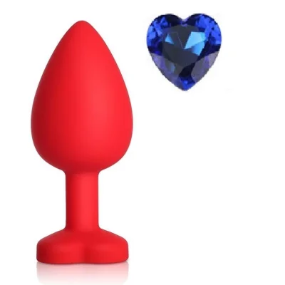 Dop Anal Brighty, Large, Silicon, Rosu/Albastru, Mokko Toys