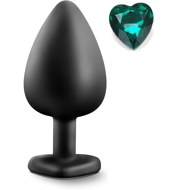 Dop Anal Brighty, Large, Silicon, Negru/Verde, Mokko Toys