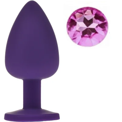 Dop Anal Silicone Buttplug, Large, Mov/Roz, Guilty Toys