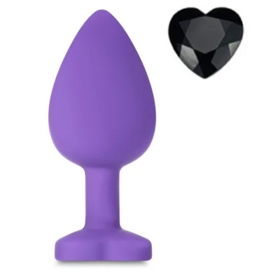 Dop Anal Brighty, Medium, Silicon, Mov/Negru, Mokko Toys