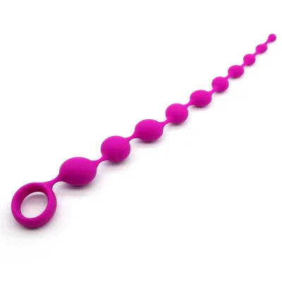 Bile Anale Fantasy Anal Beads, Silicon, Roz, 35.5 cm, Guilty Toys, Backdoor Pleasure