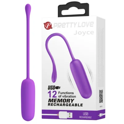 Ou Vibrator Joyce, 12 Moduri Vibratii, Silicon, USB, Violet, 18 cm