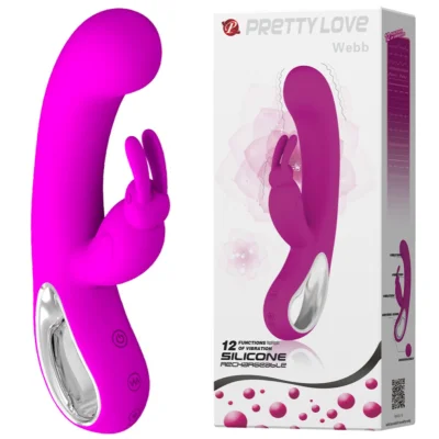 Vibrator Pretty Love Webb, 12 Moduri Vibratii, Silicon, USB, Mov, 21 cm