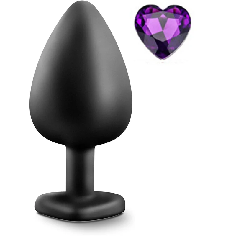 Dop Anal Brighty, Large, Silicon, Negru/Mov, Mokko Toys