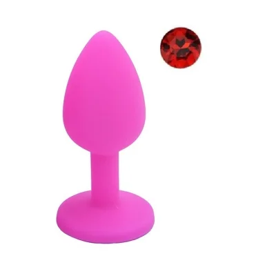 Dop Anal Silicone Buttplug, Small, Roz/Rosu, Guilty Toys