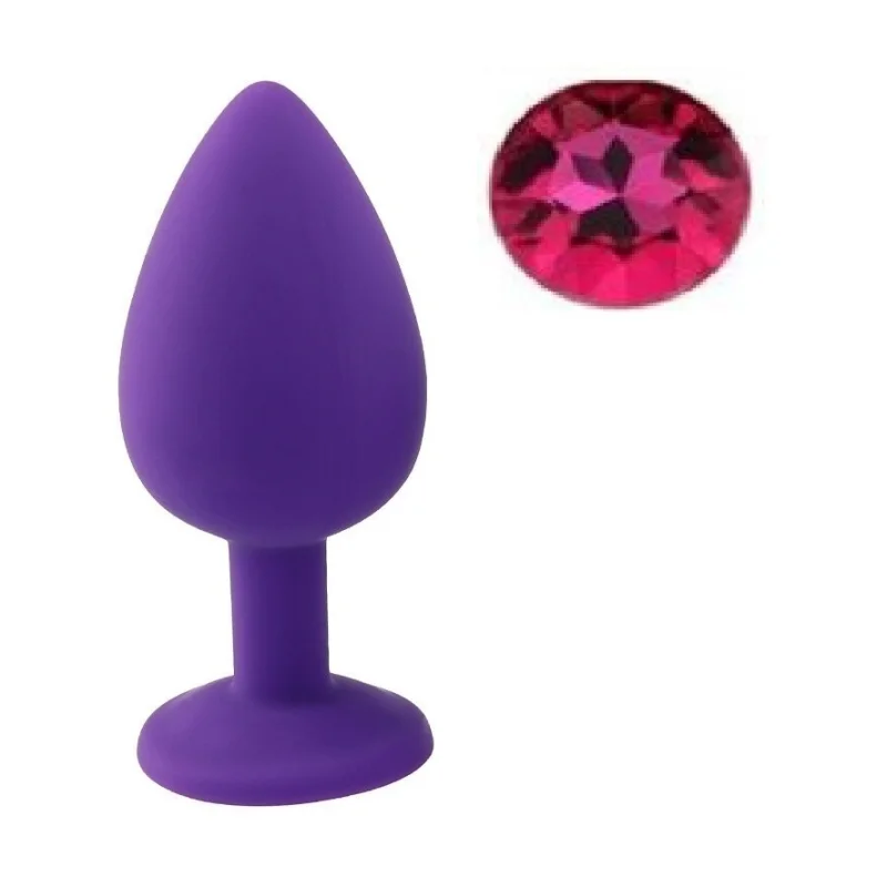 Dop Anal Silicone Buttplug, Medium, Mov/Roz, Guilty Toys