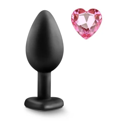 Dop Anal Brighty, Medium, Silicon, Negru/Roz Deschis, Mokko Toys