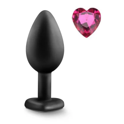 Dop Anal Brighty, Medium, Silicone, Negru/Roz, Mokko Toys