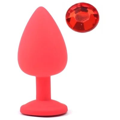 Dop Anal Silicone Buttplug, Large, Rosu/Rosu, Guilty Toys