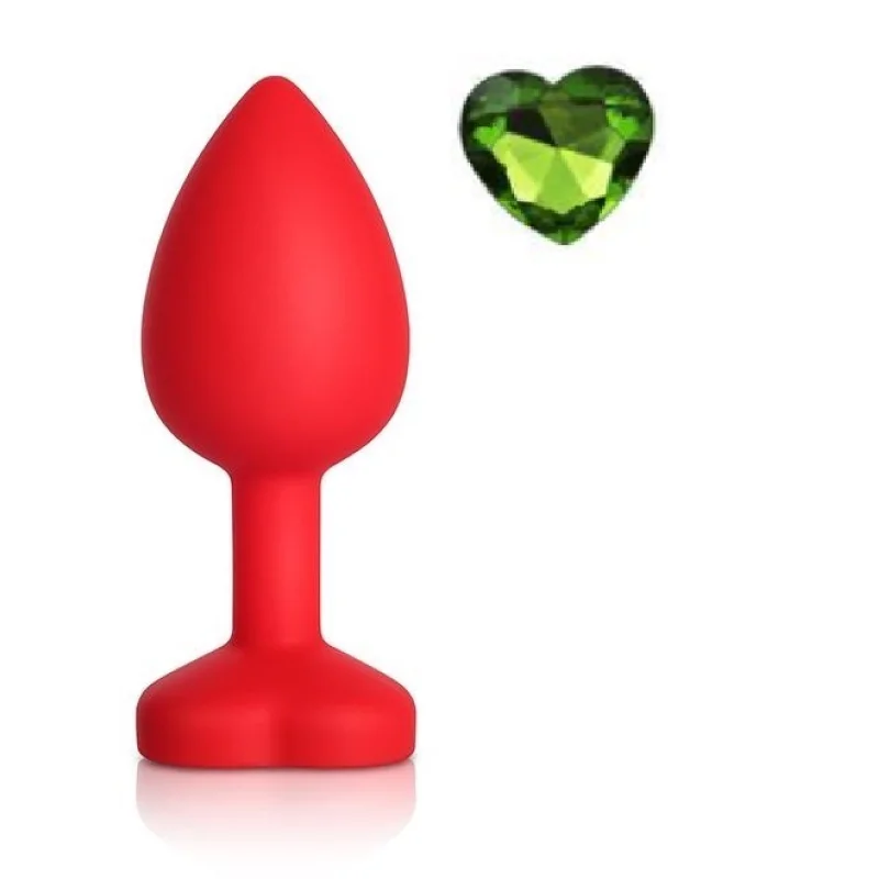 Dop Anal Brighty, Small, Silicon, Rosu/Verde, Mokko Toys