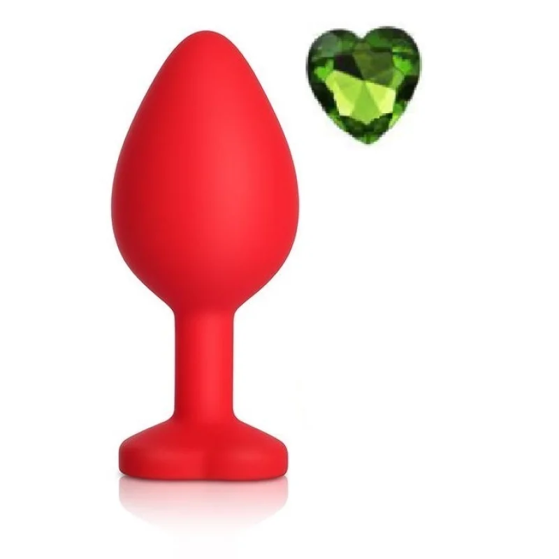 Dop Anal Brighty Medium Silicon Rosu/Verde Mokko Toys
