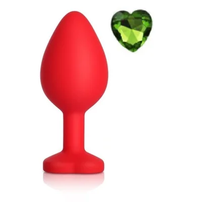 Dop Anal Brighty Medium Silicon Rosu/Verde Mokko Toys