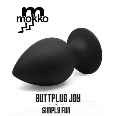 Dop Anal Butplug Joy Medium, Silicon, Negru, 10 cm, Mokko Toys