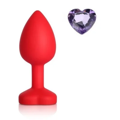 Dop Anal Brighty, Medium, Silicon, Rosu/Mov Deschis, Mokko Toys