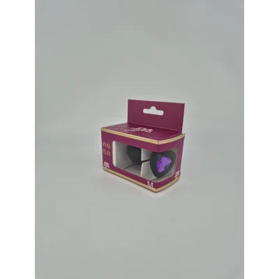 Dop Anal Brighty, Medium, Silicon, Negru/Mov, Mokko Toys