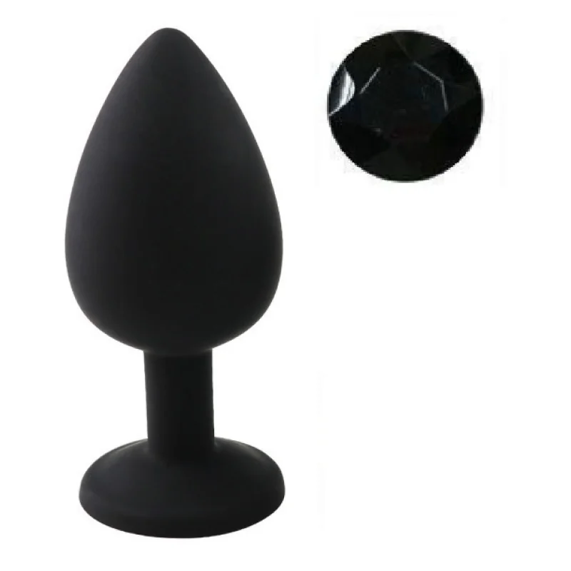 Dop Anal Silicone Buttplug, Large, Silicon, Negru/Negru, Guilty Toys