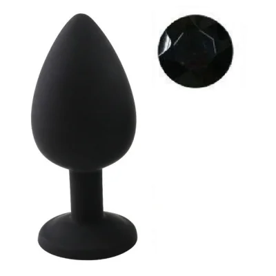 Dop Anal Silicone Buttplug, Large, Silicon, Negru/Negru, Guilty Toys