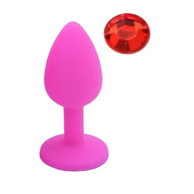 Dop Anal Silicone Buttplug, Medium, Roz/Rosu, Guilty Toys