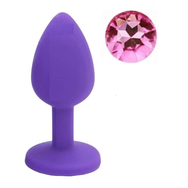 Dop Anal Silicone Buttplug, Small, Mov/Roz, Guilty Toys