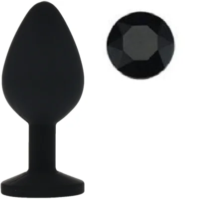 Dop Anal Silicone Buttplug, Small, Negru/Negru, Guilty Toys