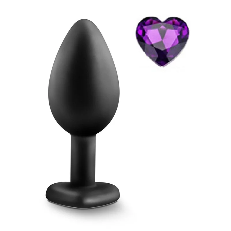 Dop Anal Brighty, Small, Silicon, Negru/Mov, Mokko Toys