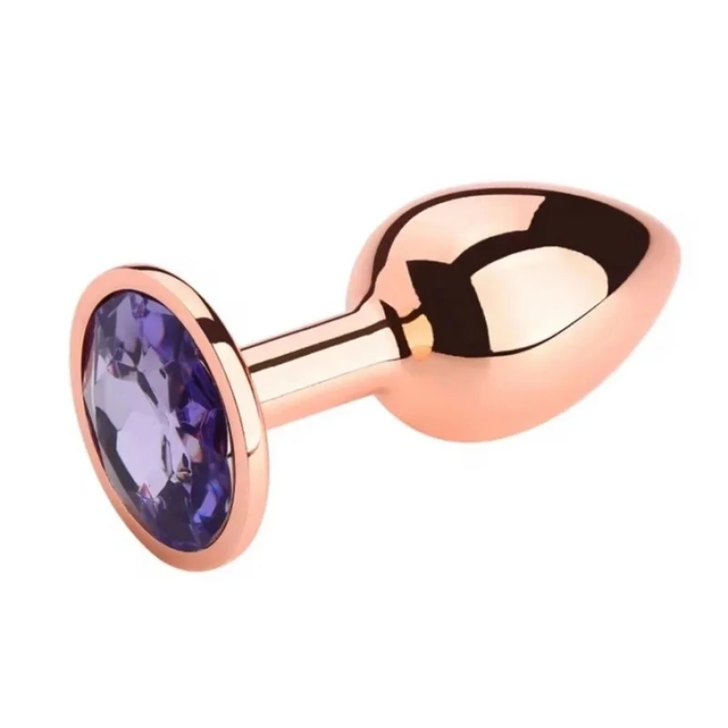 Dop Anal Charm Anal Plug Small, Rose Gold, Piatra Mov, Passion Labs