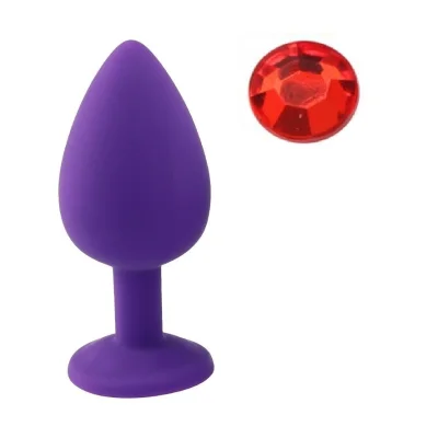 Dop Anal Silicone Buttplug Medium Mov/Rosu Guilty Toys