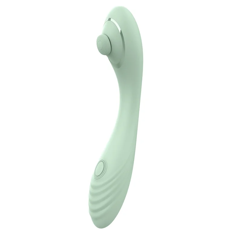 Stimulator Bendable Dual Tapping Vibe, Silicon, USB, Verde, 23 cm