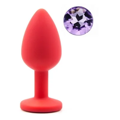 Dop Anal Silicone Buttplug. Small. Rosu/Mov Deschis. Guilty Toys