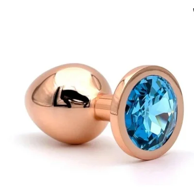 Dop Anal Charm Anal Plug Small, Rose Gold, Piatra Albastra, Passion Labs
