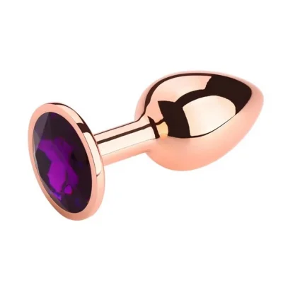Dop Anal Charm Anal Plug Small, Rose Gold, Piatra Mov Inchis, Passion Labs