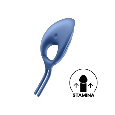 Inel de Penis Swordsman 12 Moduri Vibratii Silicon Albastru USB