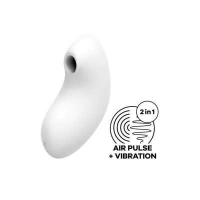 Stimulator Clitoris Vulva Lover 2 Air Pulse+Vibration USB Silicon Alb