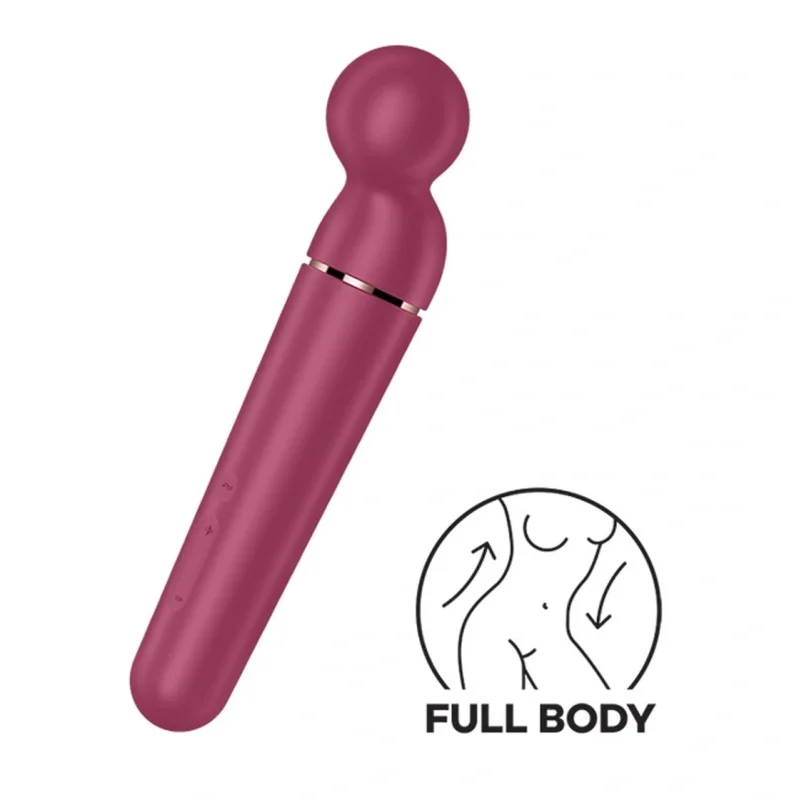 Vibrator Planet Wand-er, 60 Combinatii Stimulatoare, Silicon, USB, Visiniu